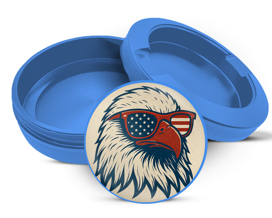 Patriotic Eagle With Sunglasses Snus Storage Case Blue