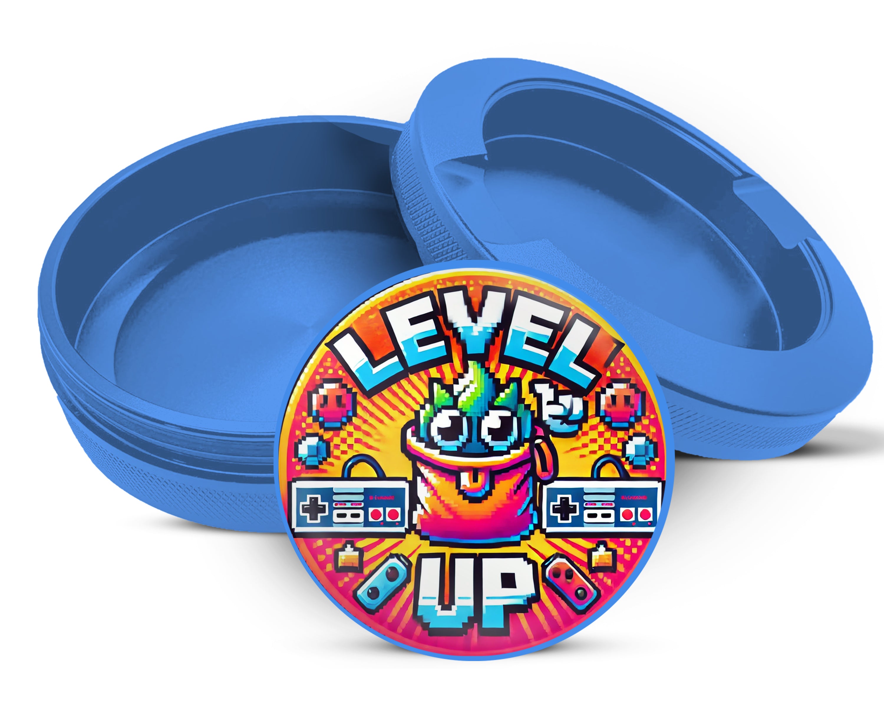 LEVEL UP Gamer Snus Holder, 8-Bit Retro Snus Storage Case Blue