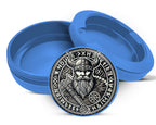 Viking Warrior Axe and Runes Snus Storage Case Blue