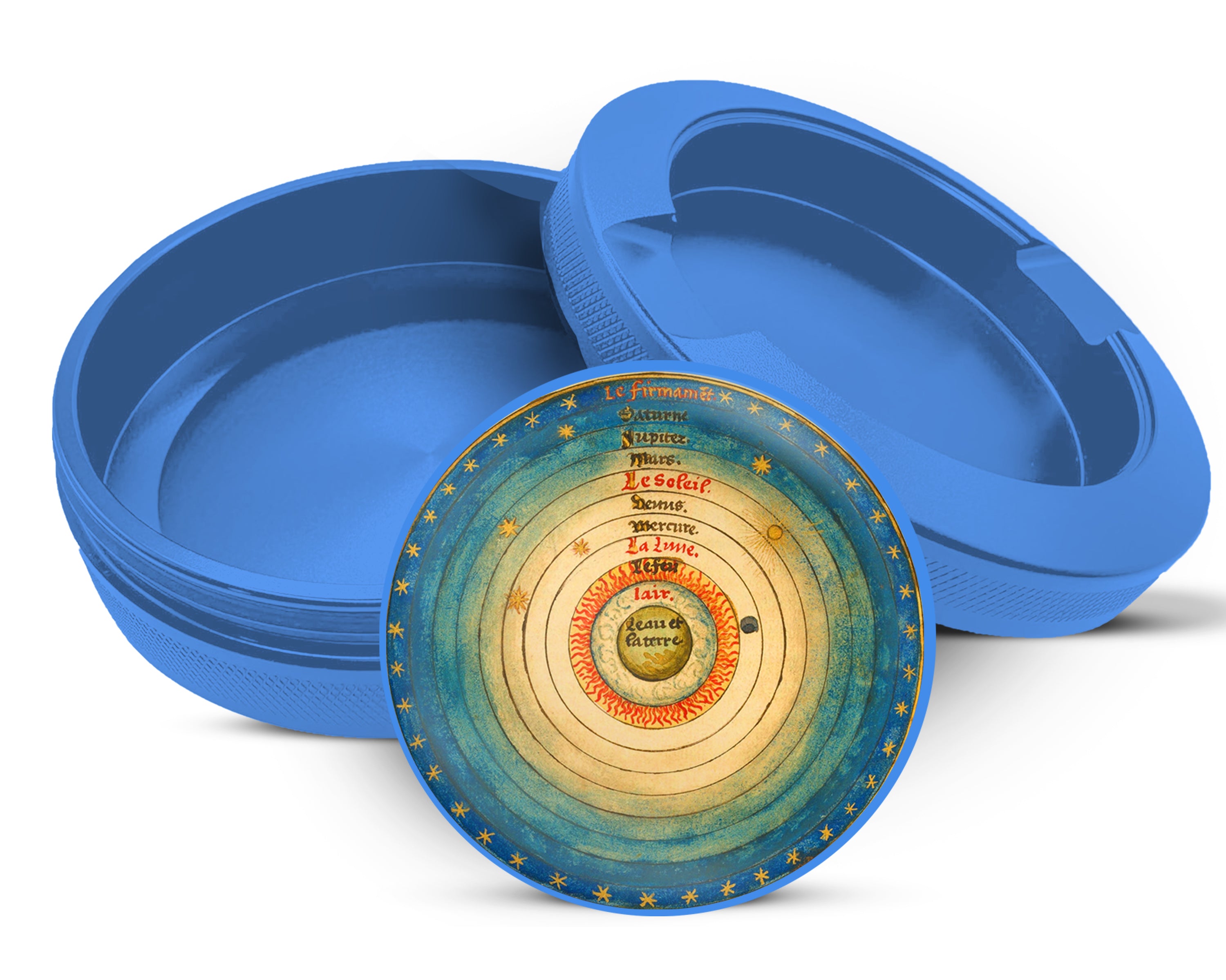 Geocentric Earth-Centered Cosmos Snus Storage Case Blue