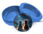 Cute Cats Staring At The Night Snus Storage Case Blue