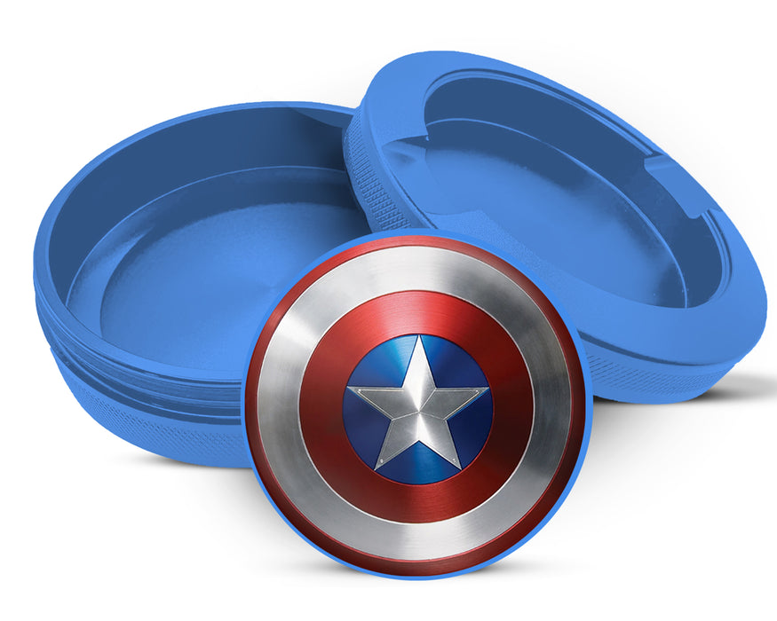 Captain Shield Superhero Comic Art Emblem Snus Storage Case Blue