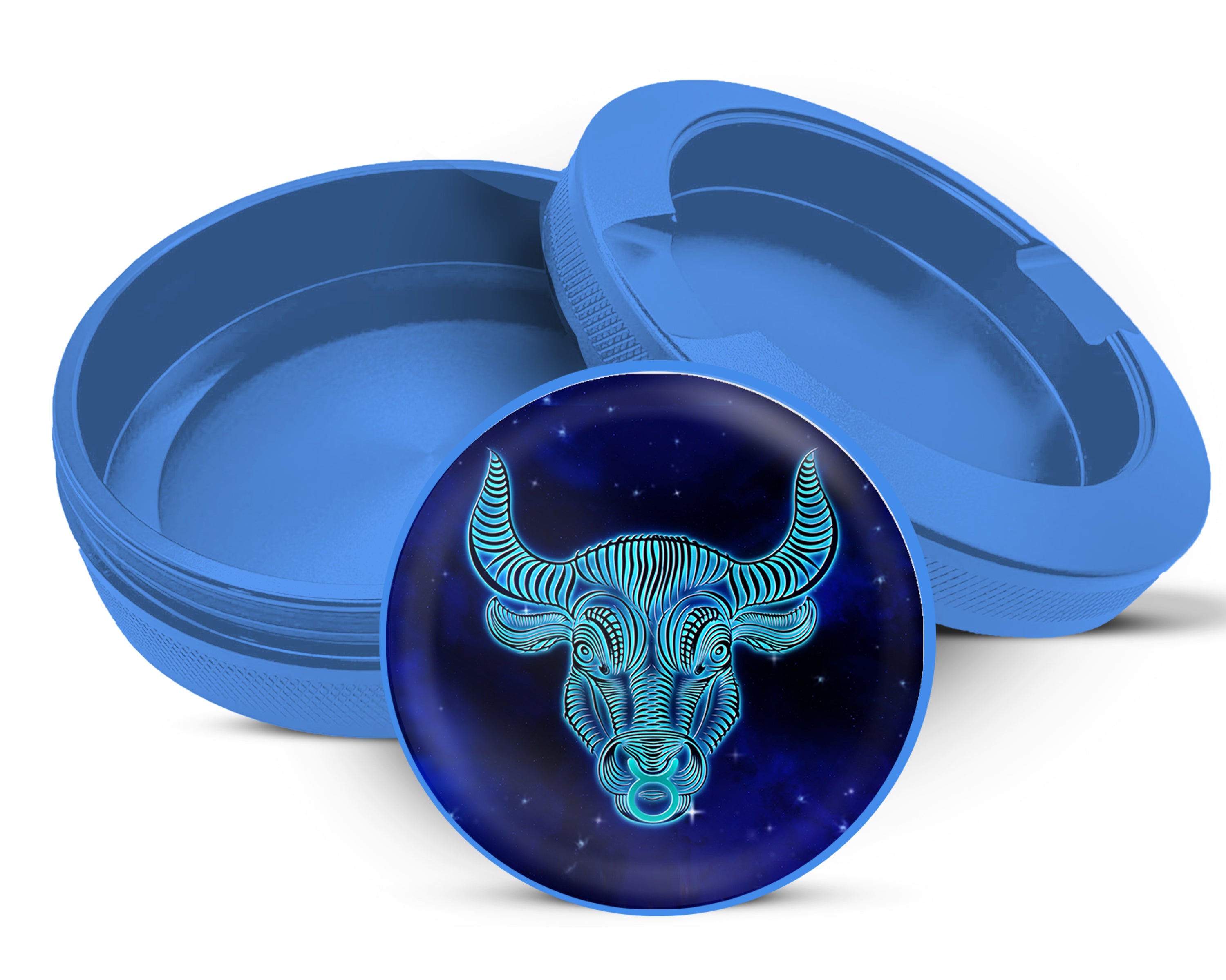 Taurus Zodiac Grinder Snus Storage Case Blue