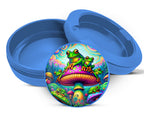 Trippy Mushroom Frog Snus Storage Case Blue