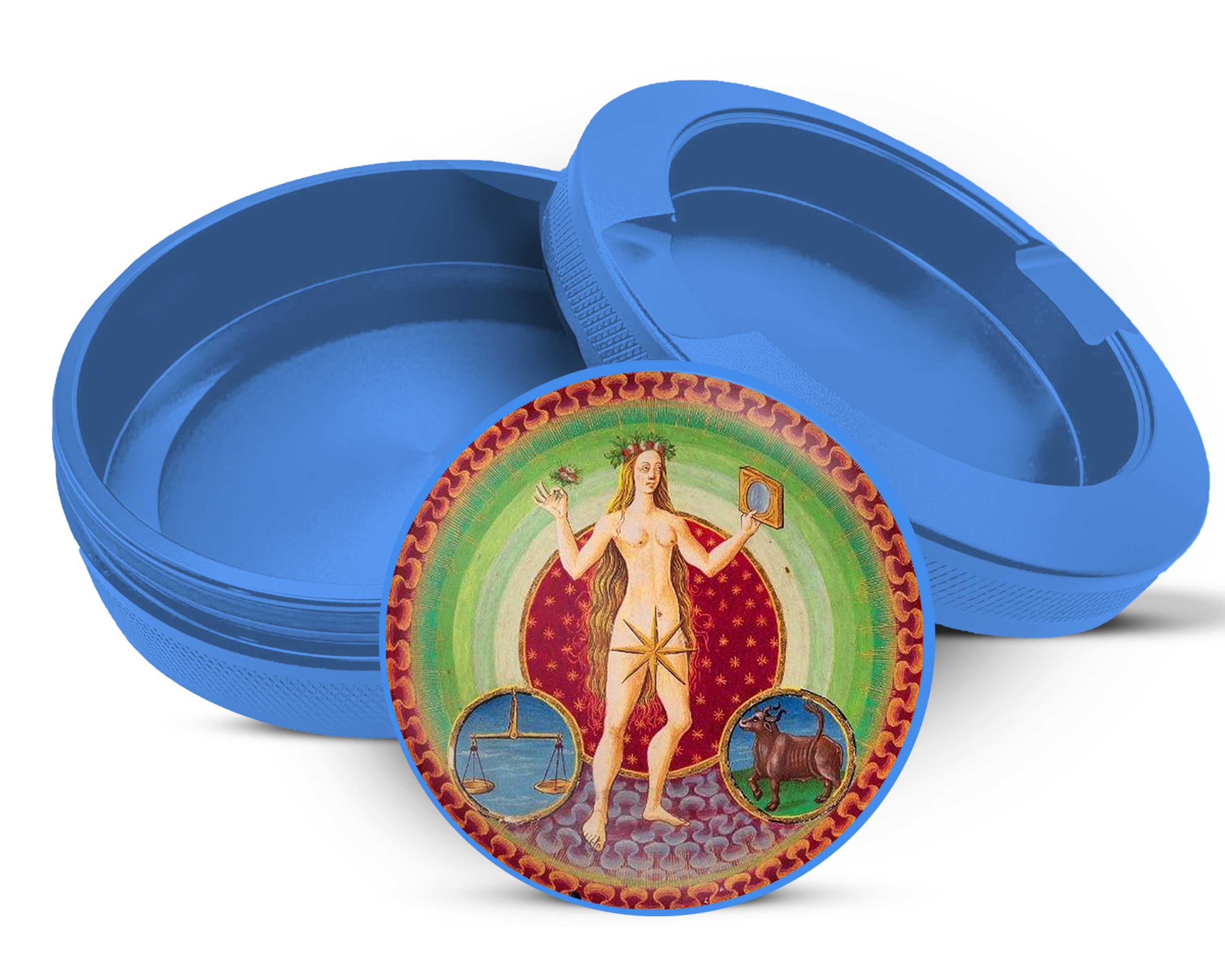 Medieval Venus Planetary Zodiac Snus Storage Case Blue