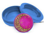 Girly Pink Crescent Moon and Stars Snus Storage Case Blue