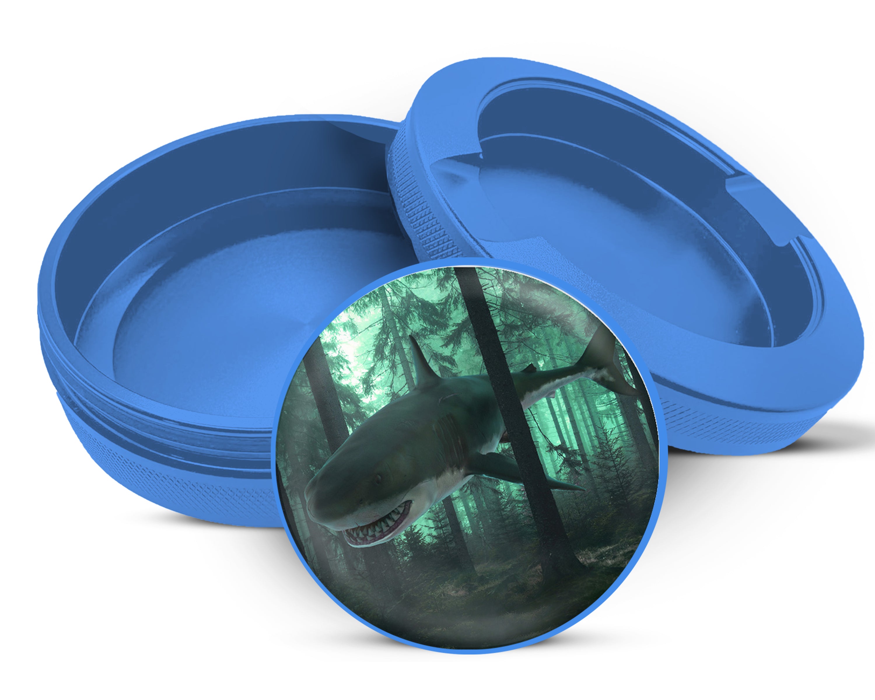 Great White Shark in the Forest Snus Storage Case Blue