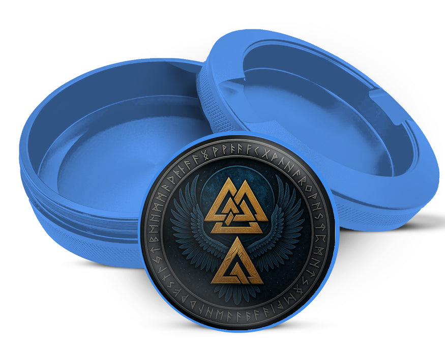 Valknut Wings Norse Emblem Snus Storage Case Blue