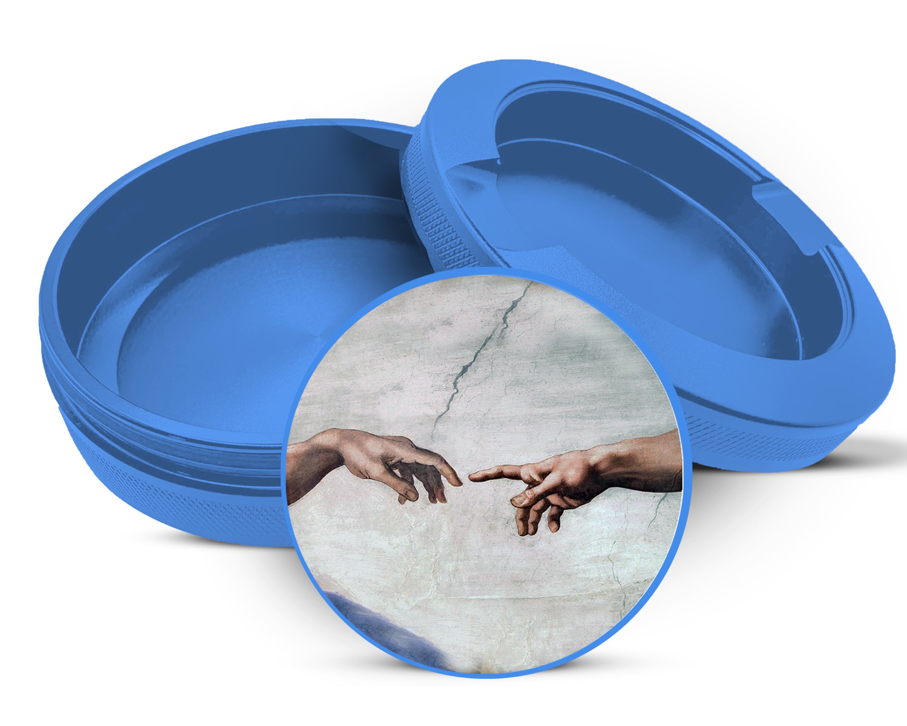 Sistine Chapel, Hand of God,Michaelangelo Snus Storage Case Blue