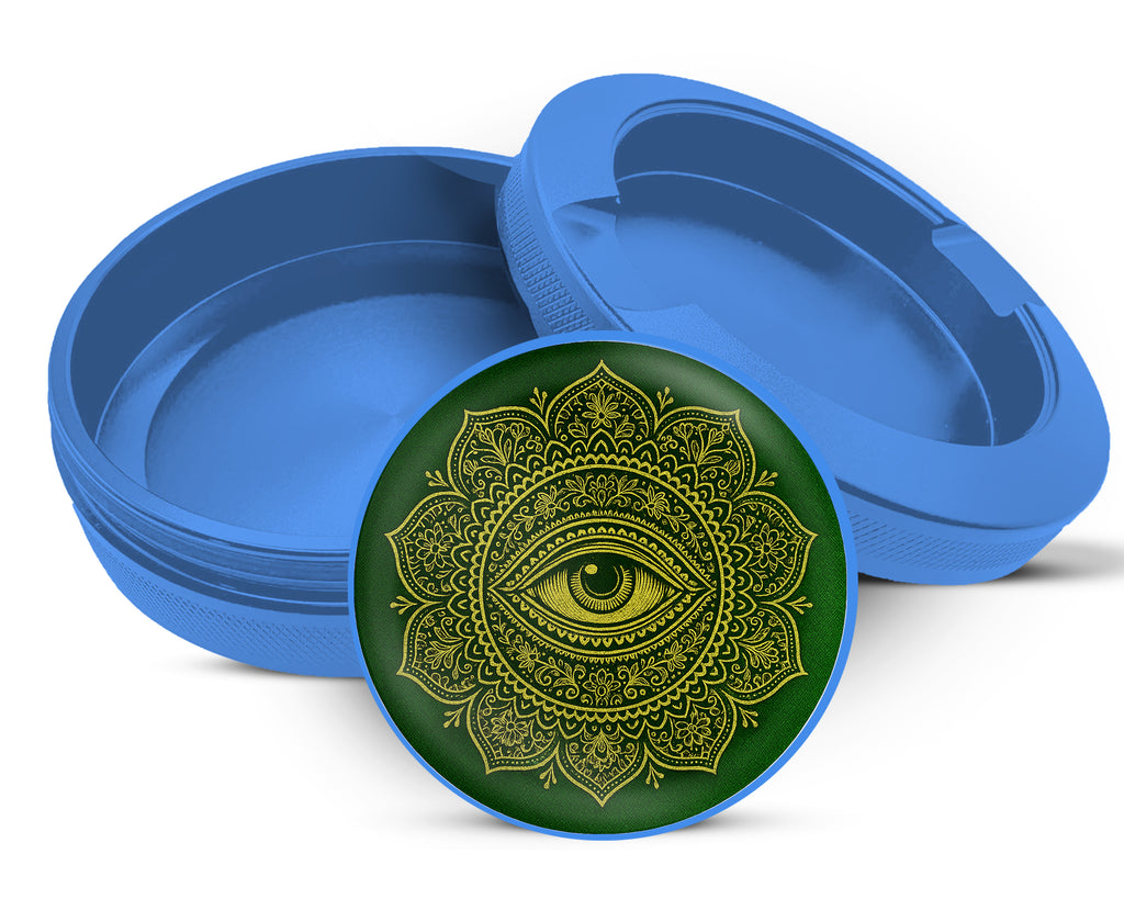 Golden All-Seeing Eye Snus Storage Case Blue