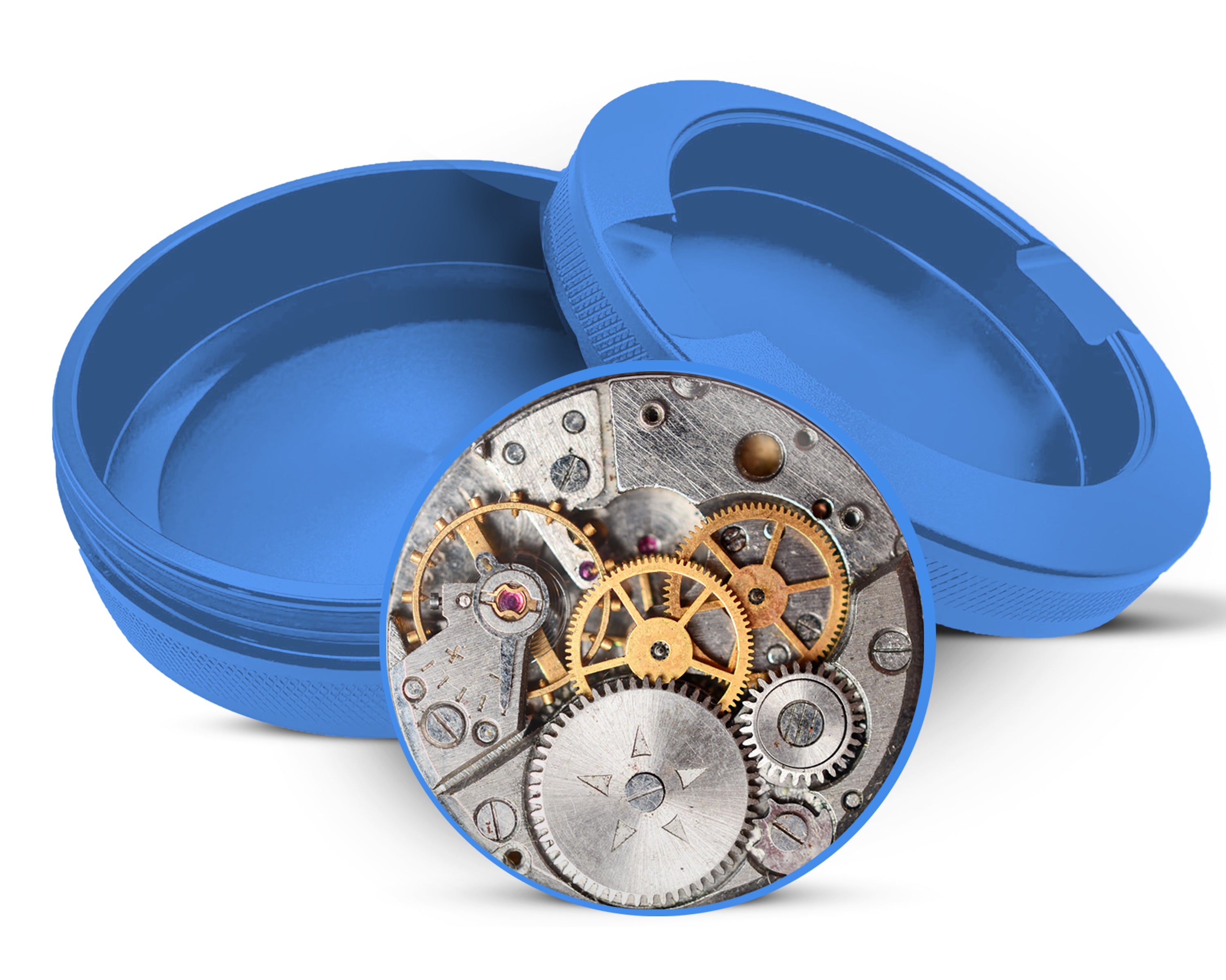 Steampunk Clockwork Snus Storage Case Blue
