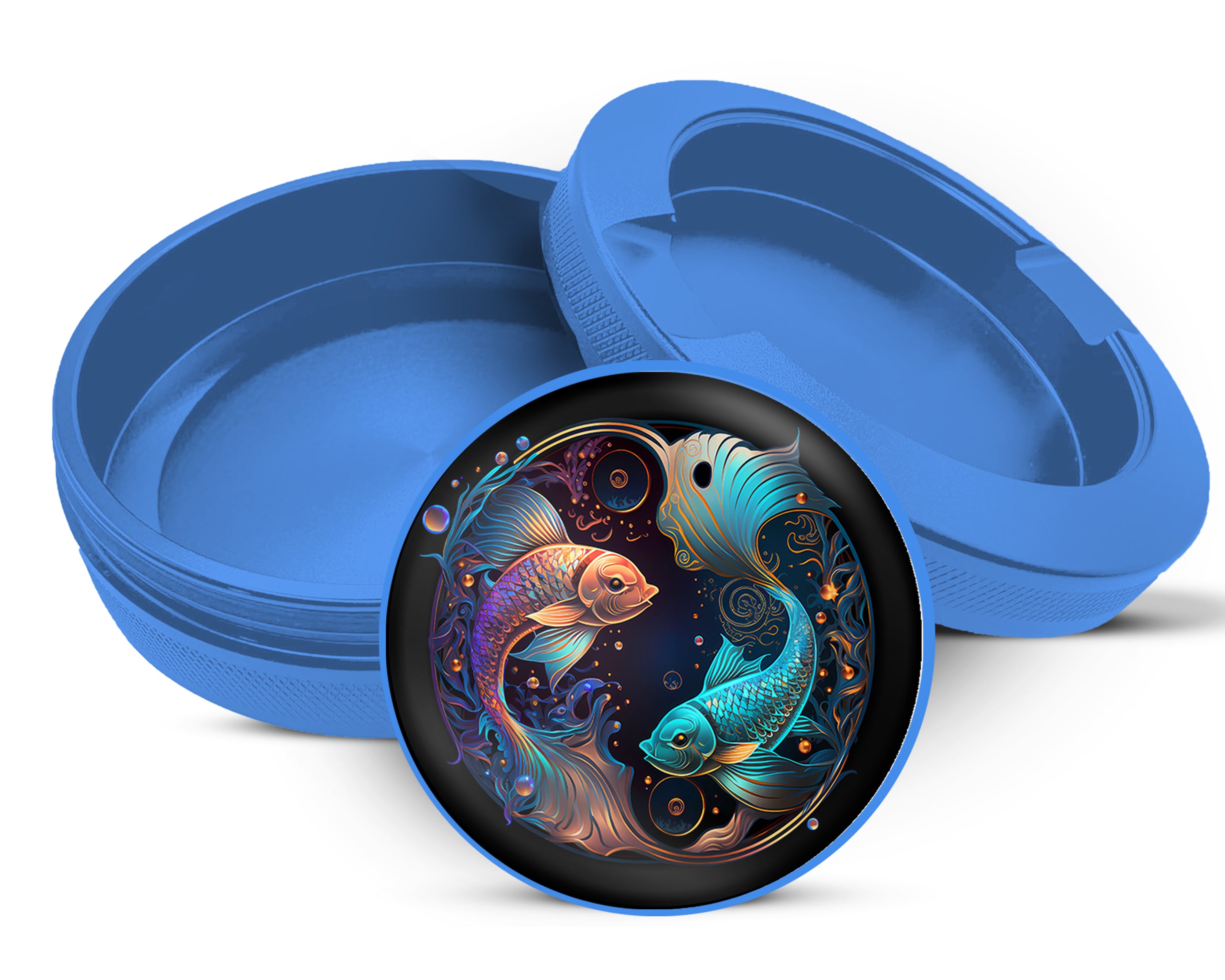 Pisces Zodiac Sign Fish Symbol Snus Storage Case Blue