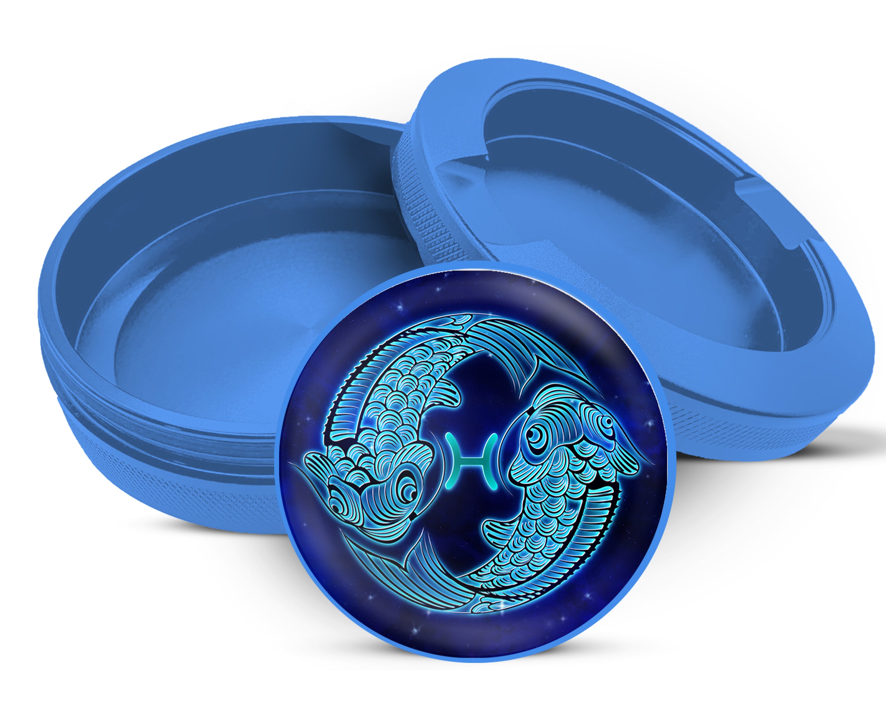 Pisces Zodiac Sign Astrology Snus Storage Case Blue