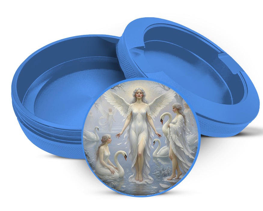 Celestial Swan Lake Angels Snus Storage Case Blue