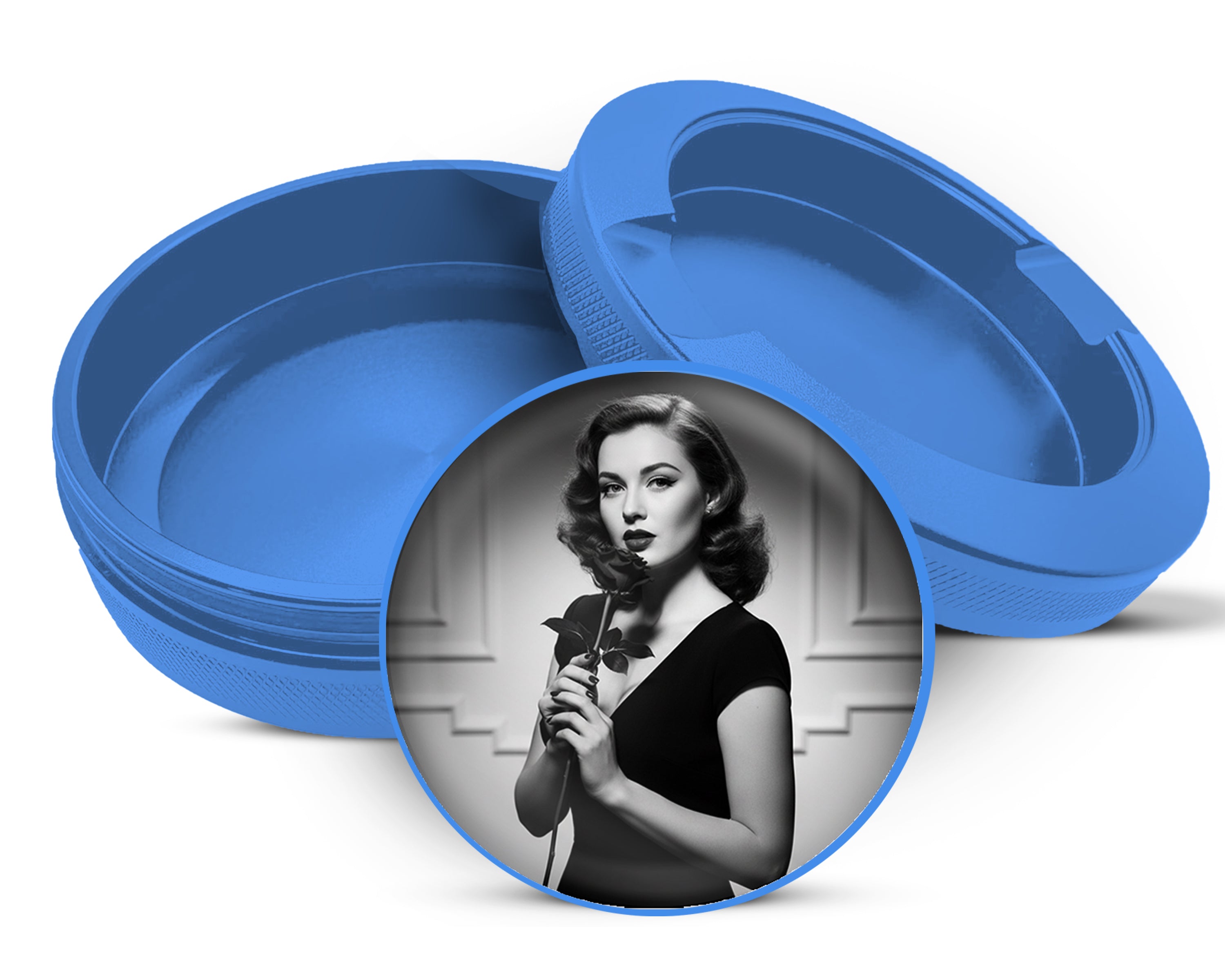 Noir Rose Vintage Elegance Snus Storage Case Blue