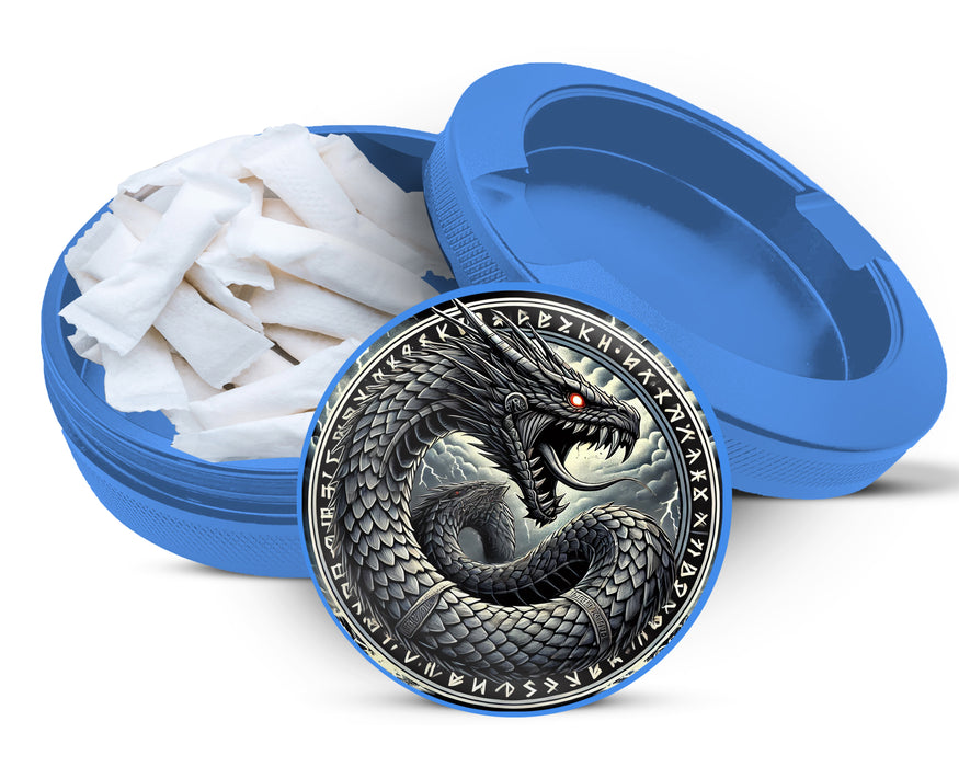 World Serpent Jormungandr Snus Storage Case Blue