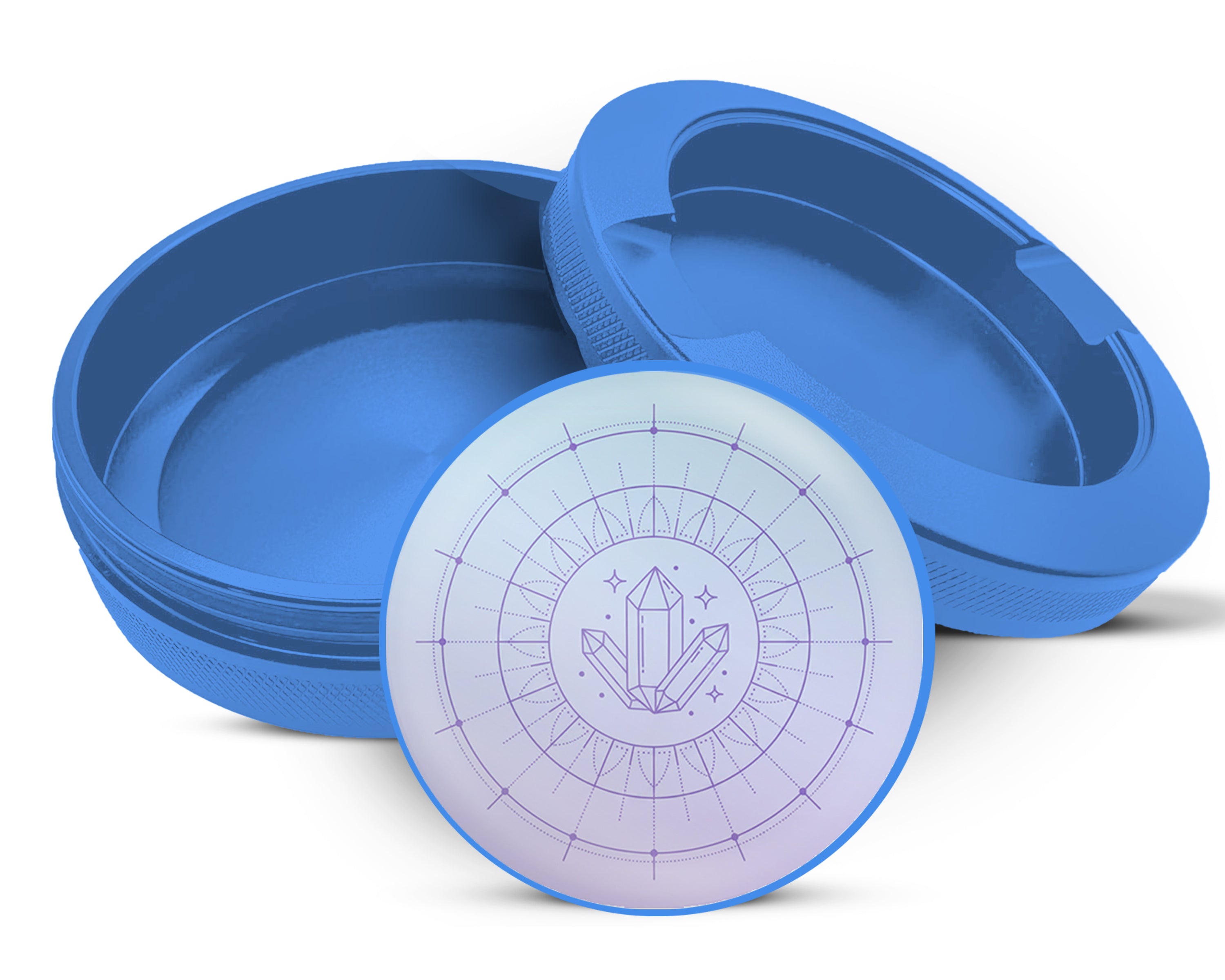 Celestial Crystal Energy Grid Snus Storage Case Blue