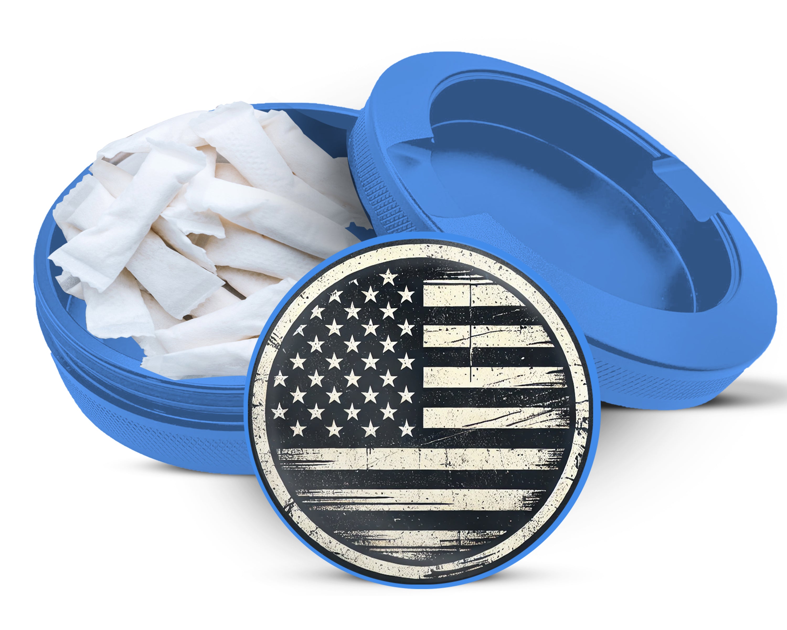 USA Flag American Flag Snus Storage Case Blue