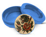 Classic Skull and Roses Flash Tattoo Design Snus Storage Case Blue