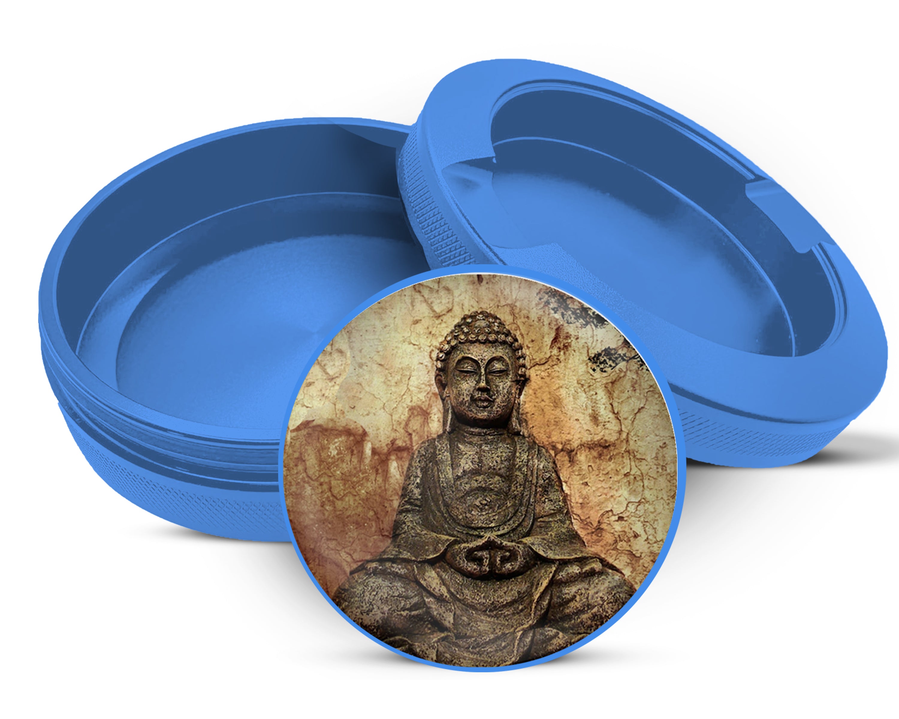 Buddha Pattina Buddhist Statue Snus Storage Case Blue