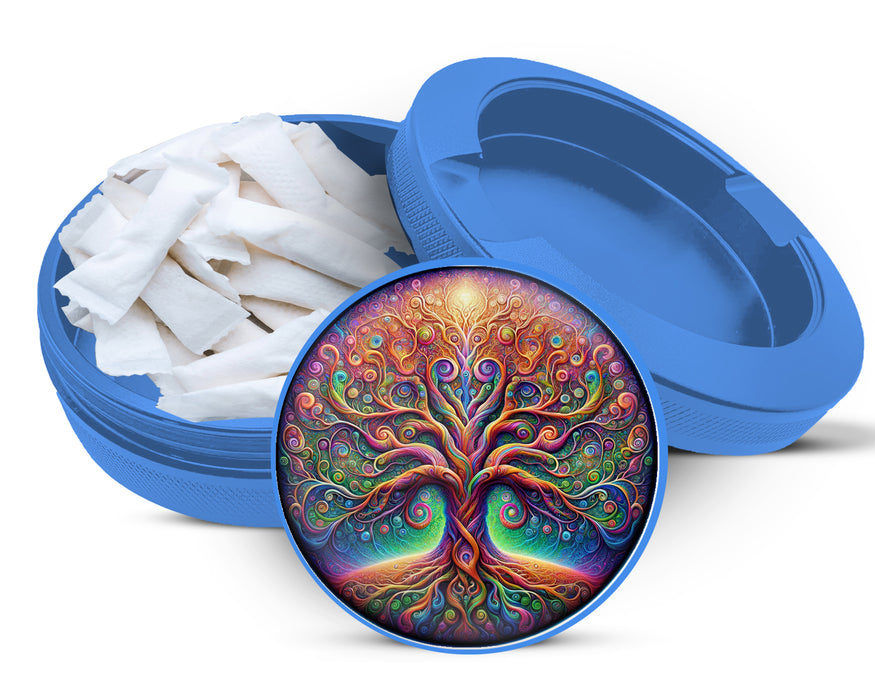 Psychedelic Tree Of Life Snus Storage Case Blue