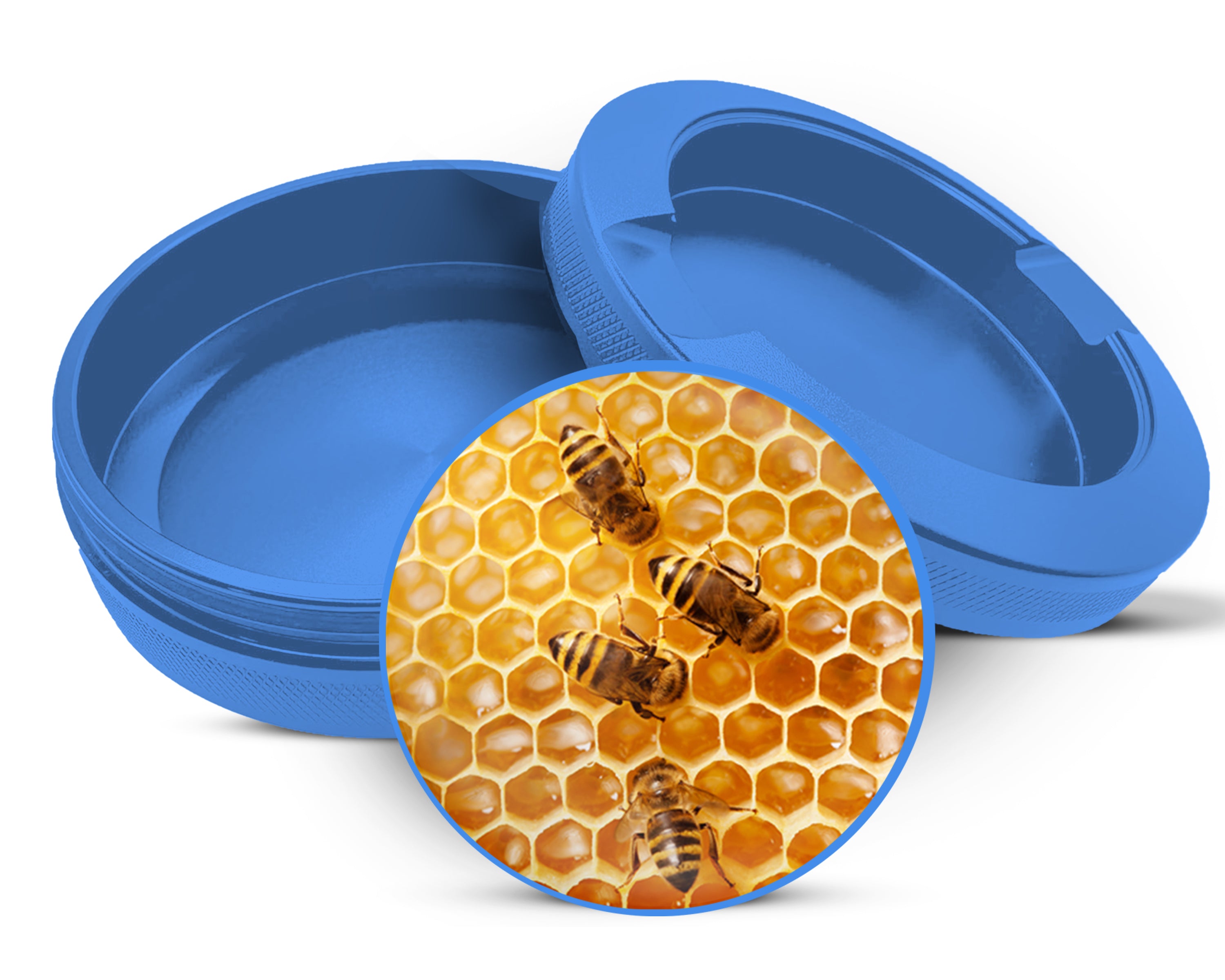 Bees on A Honeycomb Snus Storage Case Blue