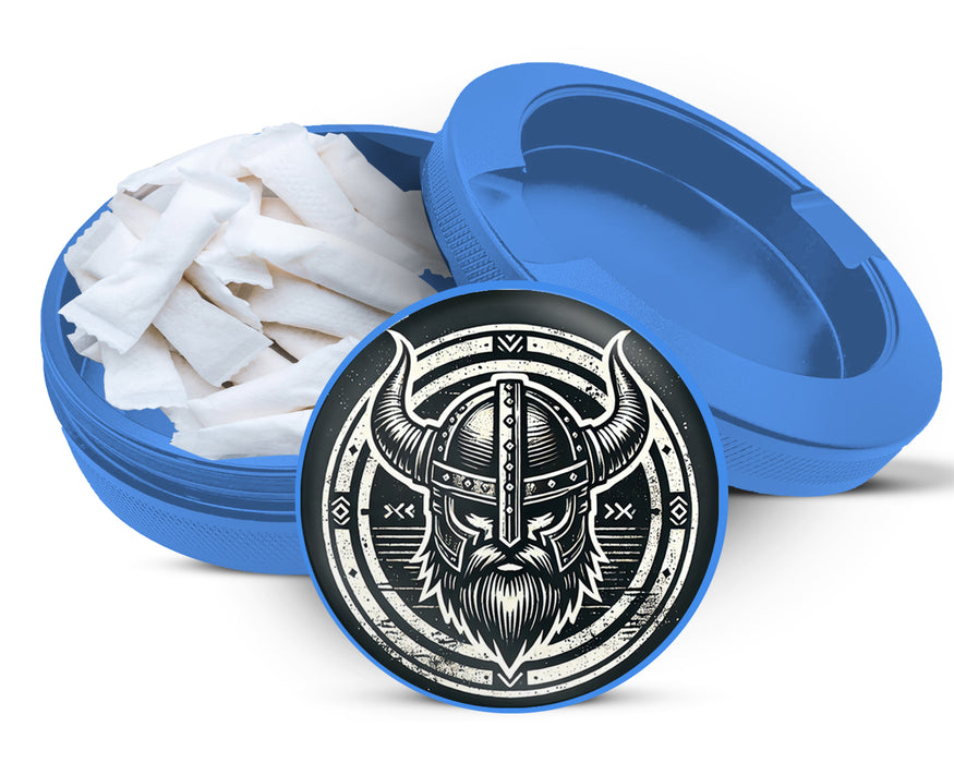 Viking Warrior Helmet Snus Storage Case Blue