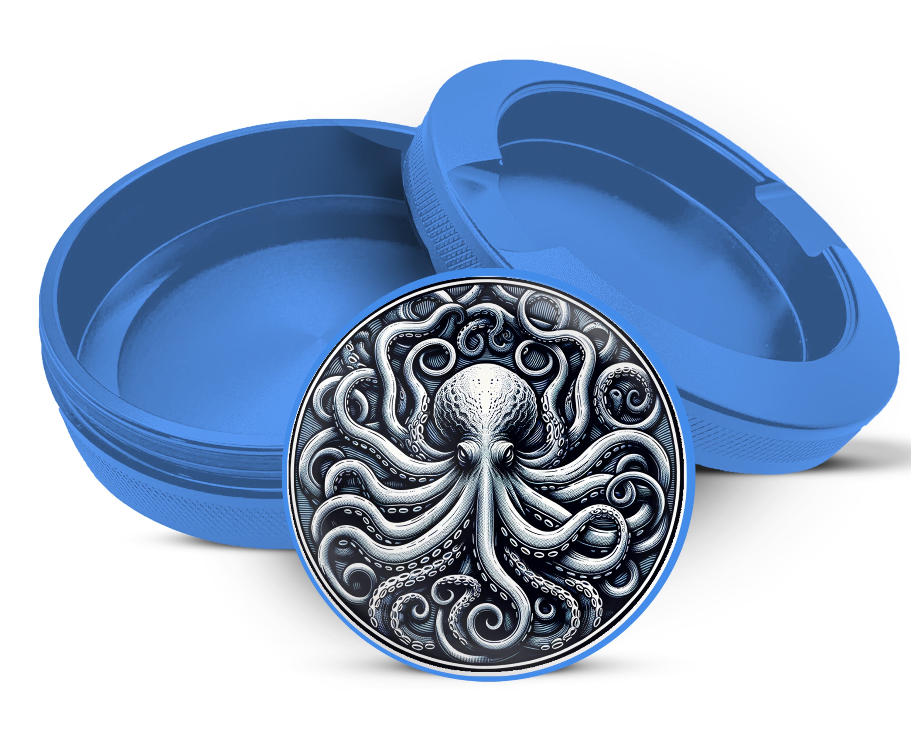 Kraken Octopus Snus Storage Case Blue