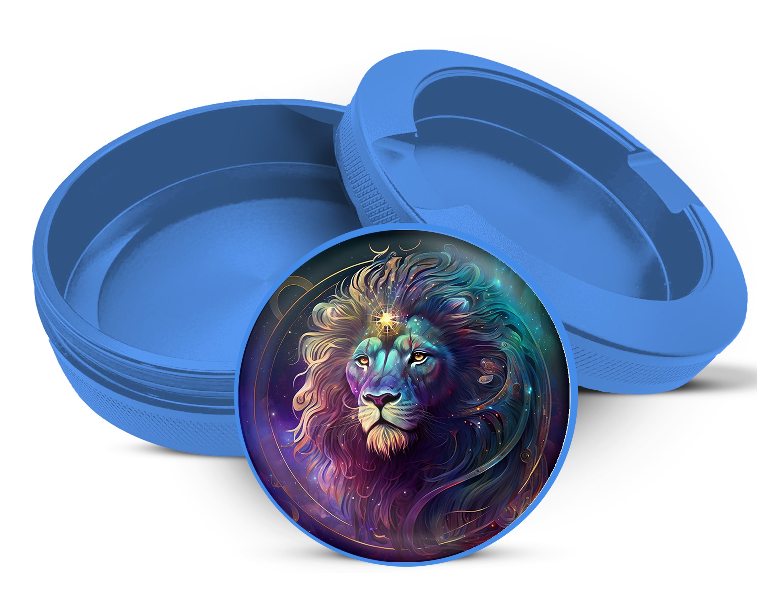 Lion Leo Gift Astrology Snus Storage Case Blue