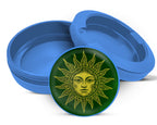 Golden Intricate Sun Snus Storage Case Blue