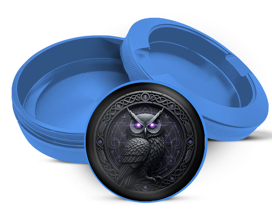 Arcane Owl Wisdom Sigil Snus Storage Case Blue