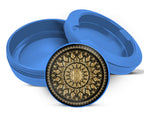 Mandala Grinder Black And Gold Snus Storage Case Blue