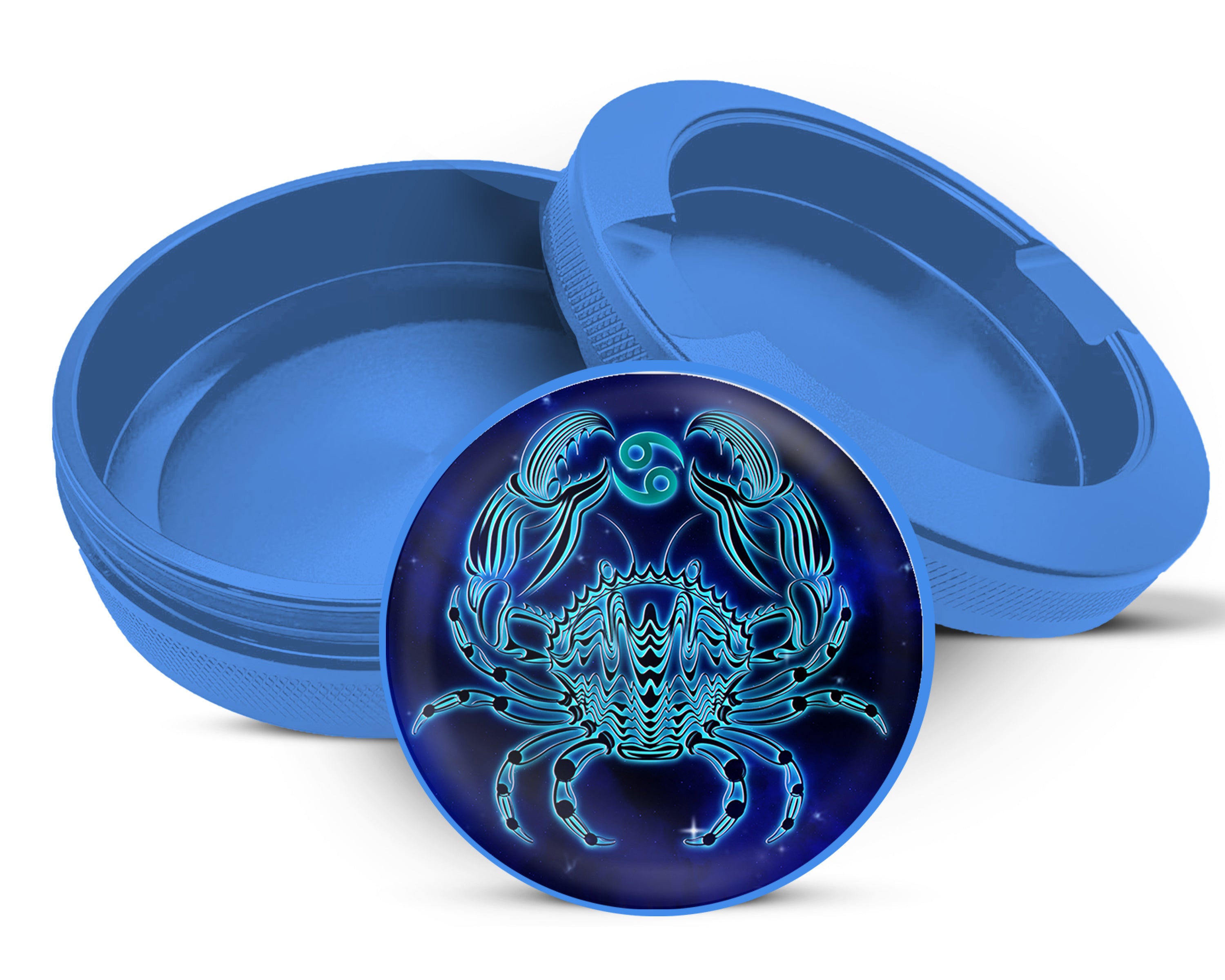 Cancer Zodiac Sign Snus Storage Case Blue