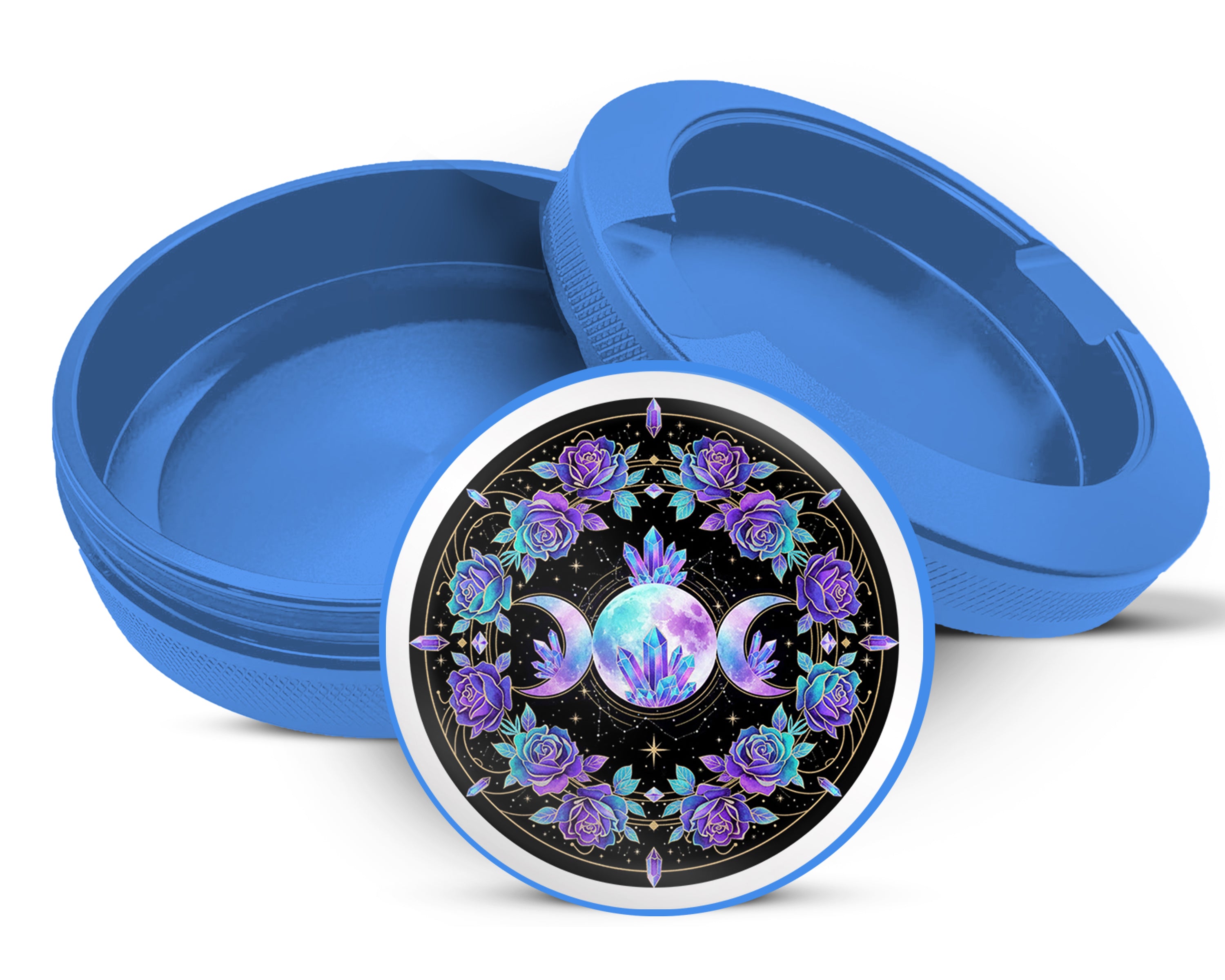Crystal Rose Moon Trinity Snus Storage Case Blue