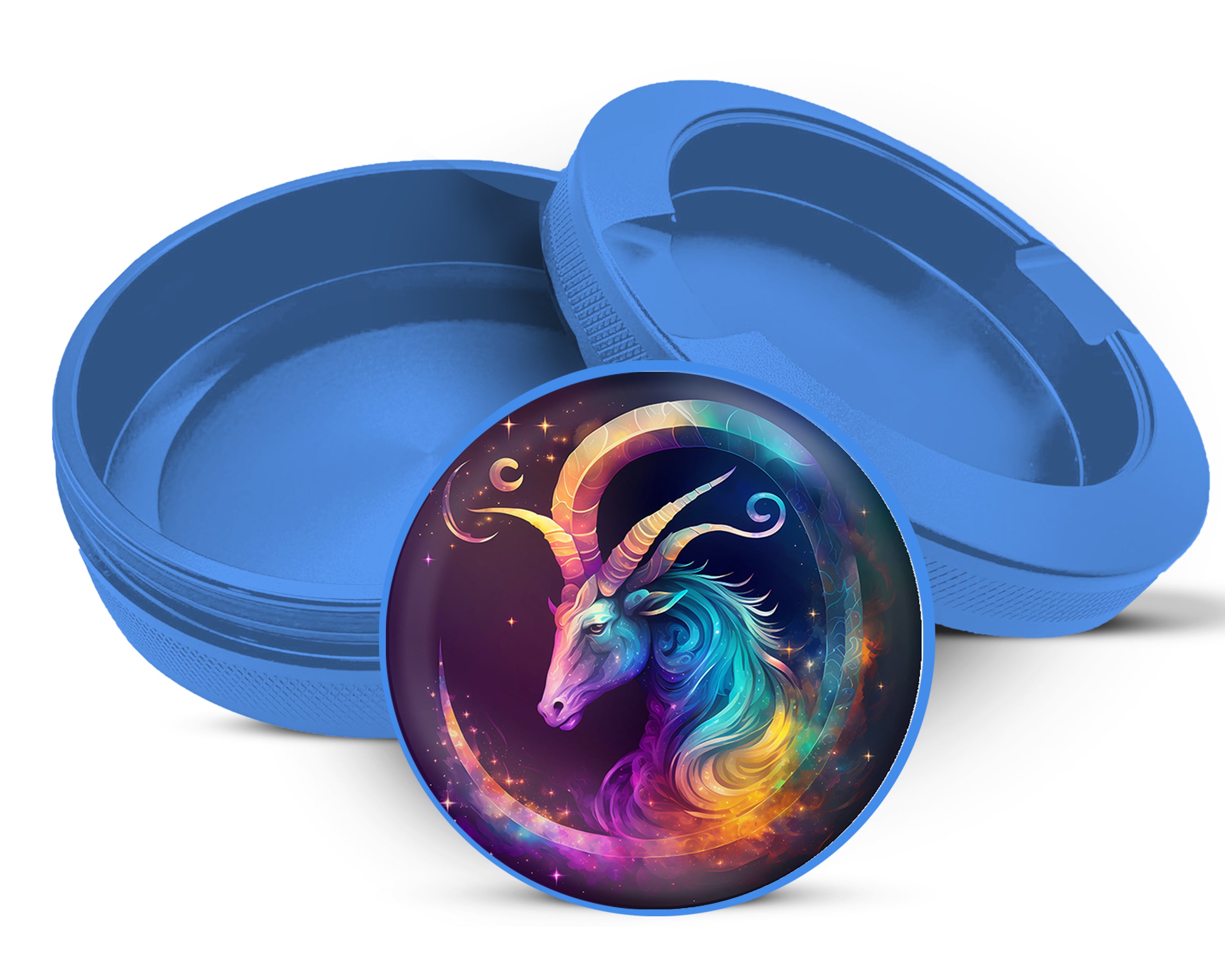 Capricorn Zodiac Goat Symbol Birth Sign Snus Storage Case Blue
