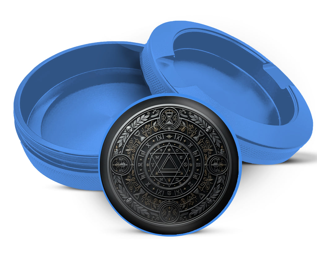 Occult Timekeeper Alchemy Seal Snus Storage Case Blue