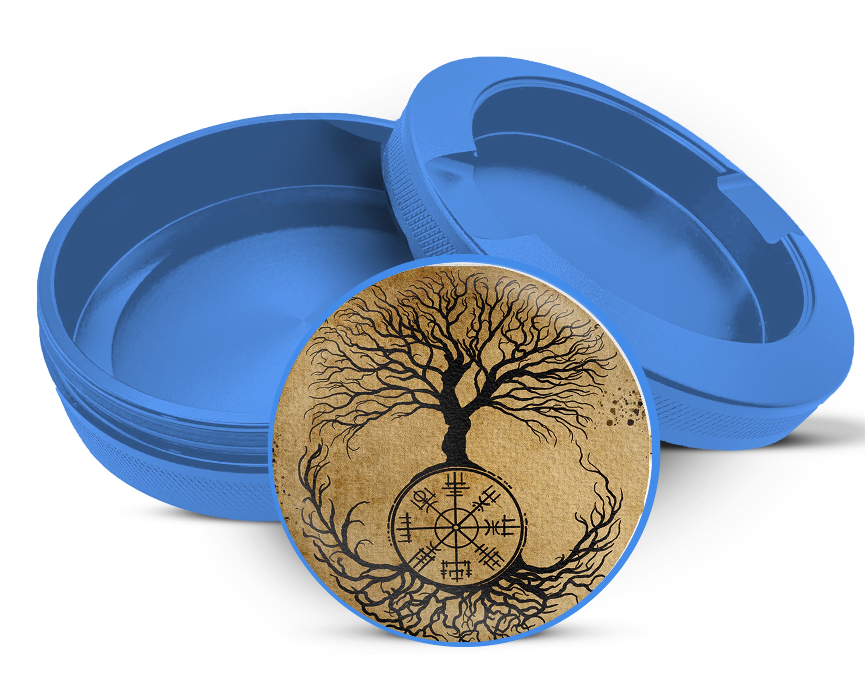 Viking Grinder Tree of Life Snus Storage Case Blue