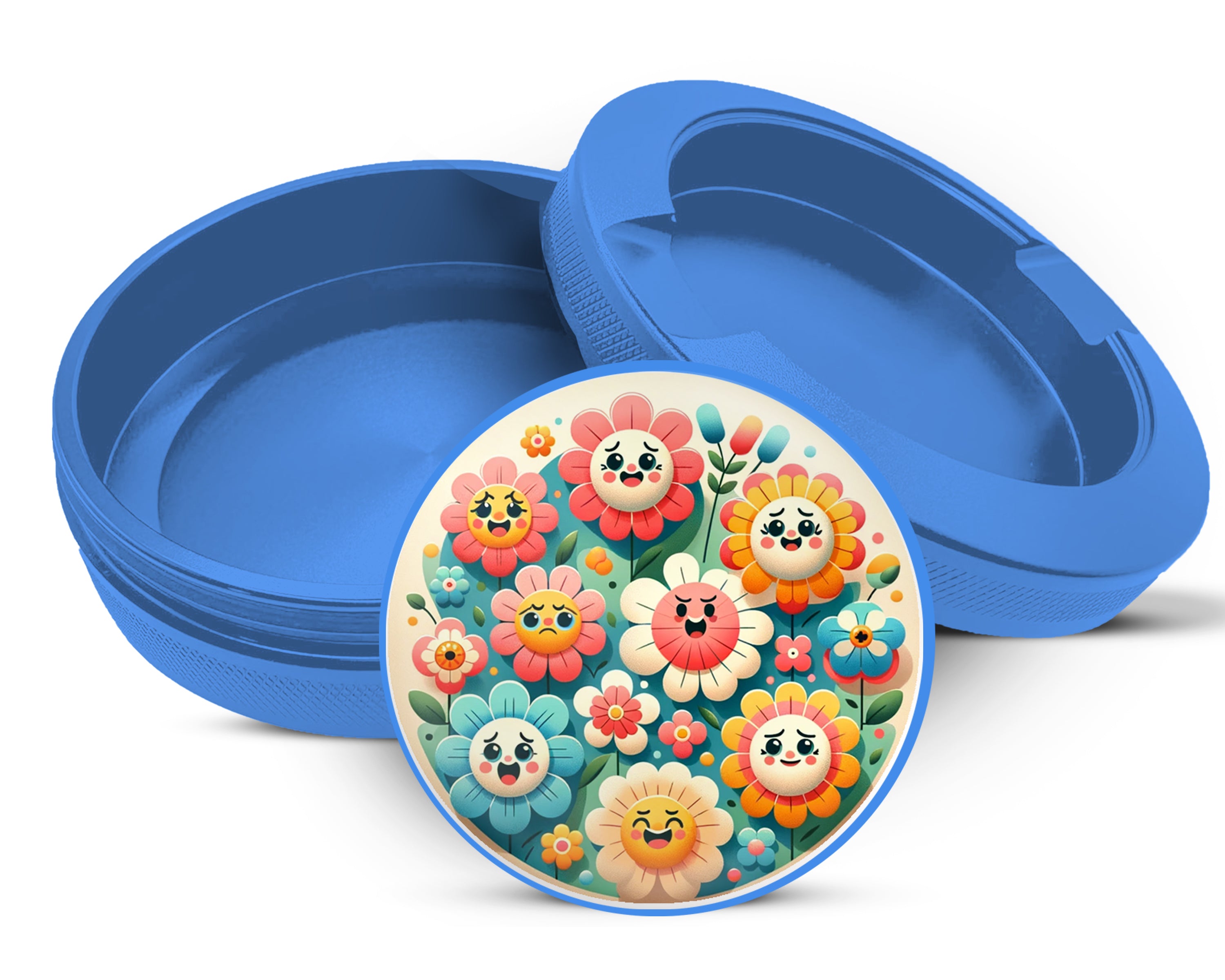 Happy Flower Power Snus Storage Case Blue
