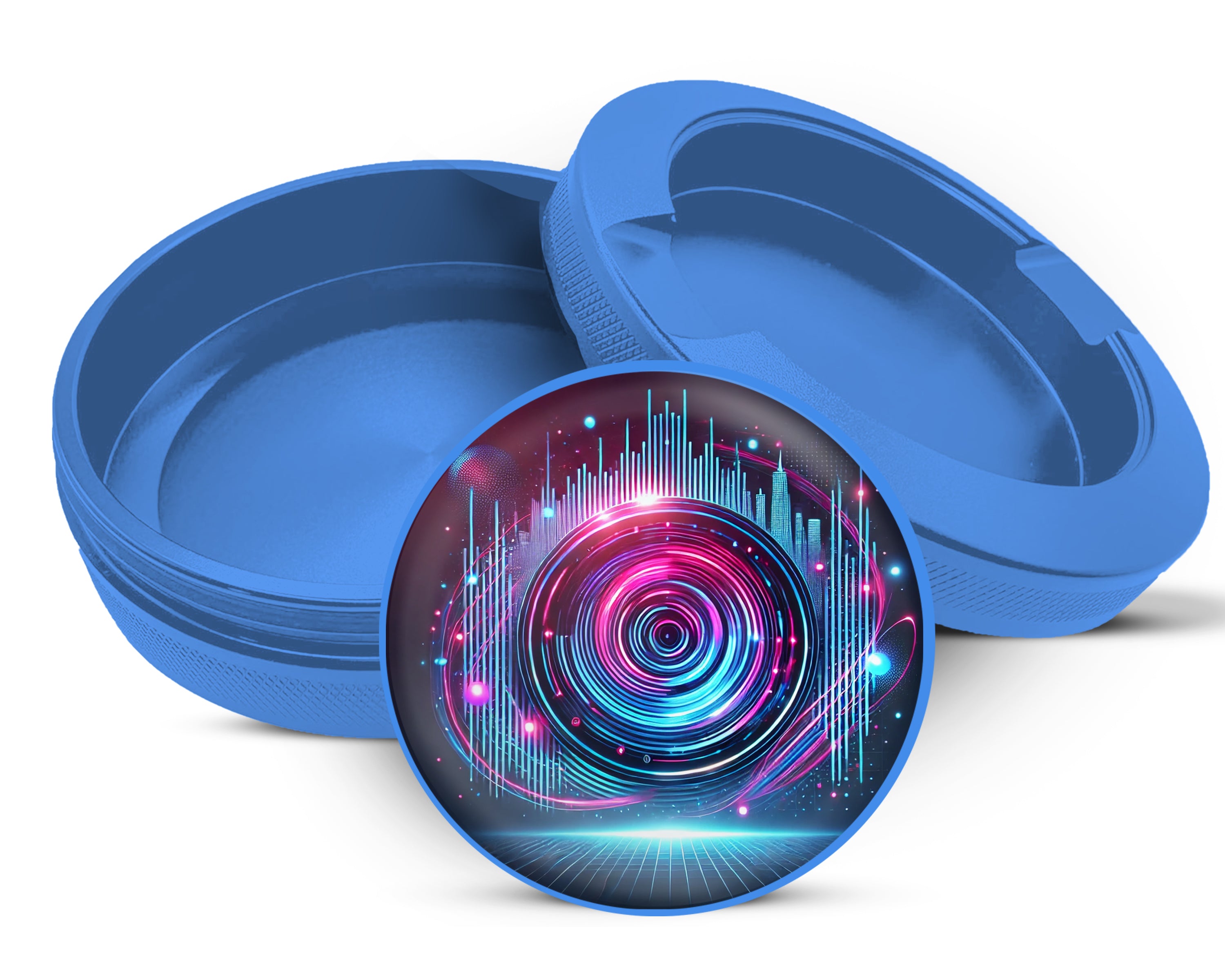Neon Lights Snus Storage Case Blue