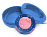 Pink Kawaii Crescent Moon with Stars Snus Storage Case Blue