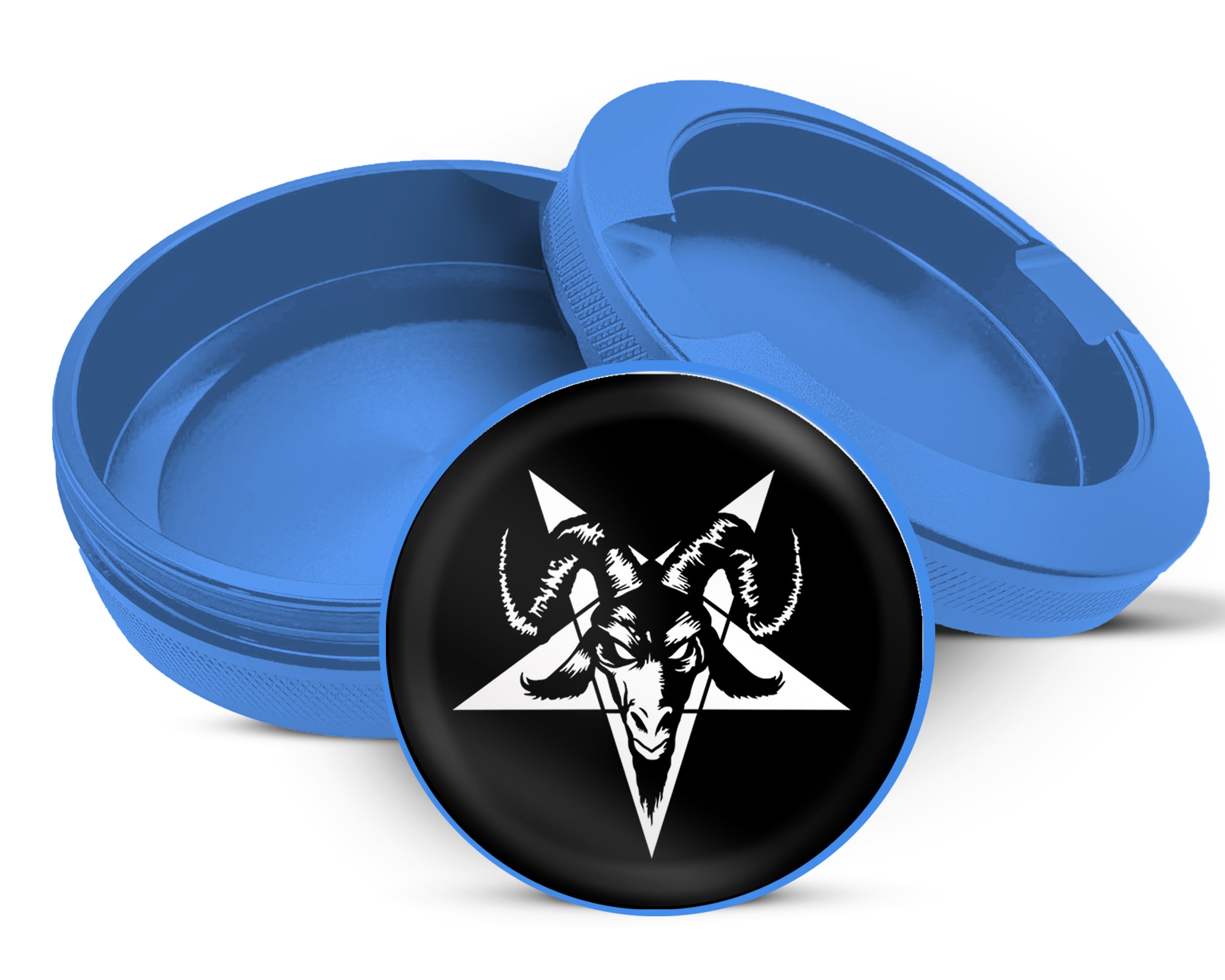 Goat Skull Satanic Snus Storage Case Blue