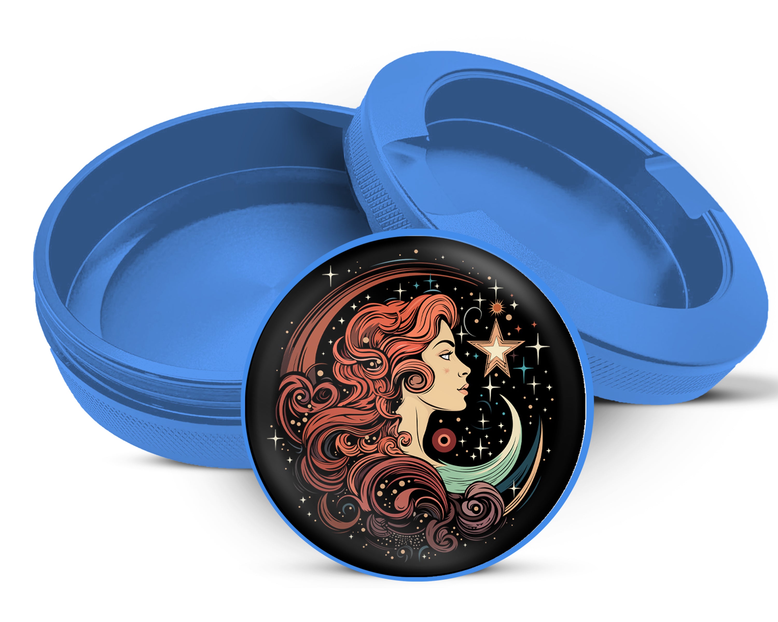 Celestial Moon Goddess Snus Storage Case Blue