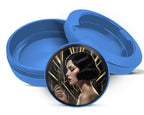 Glamorous Art Deco Flapper Snus Storage Case Blue