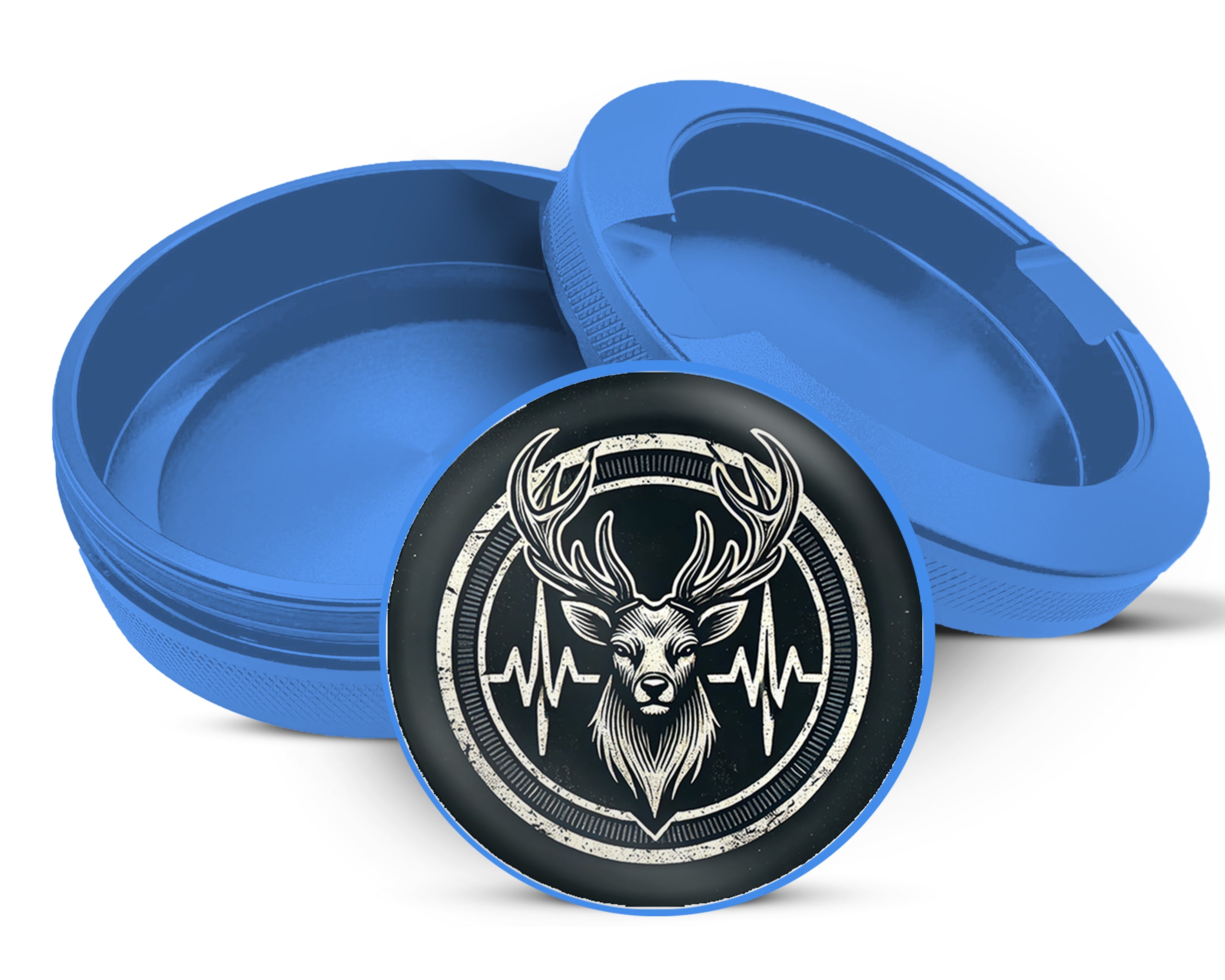 Deer Hunting Heartbeat Snus Storage Case Blue