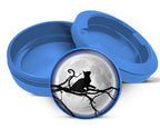 Cat With Full Moon Grinder Snus Storage Case Blue