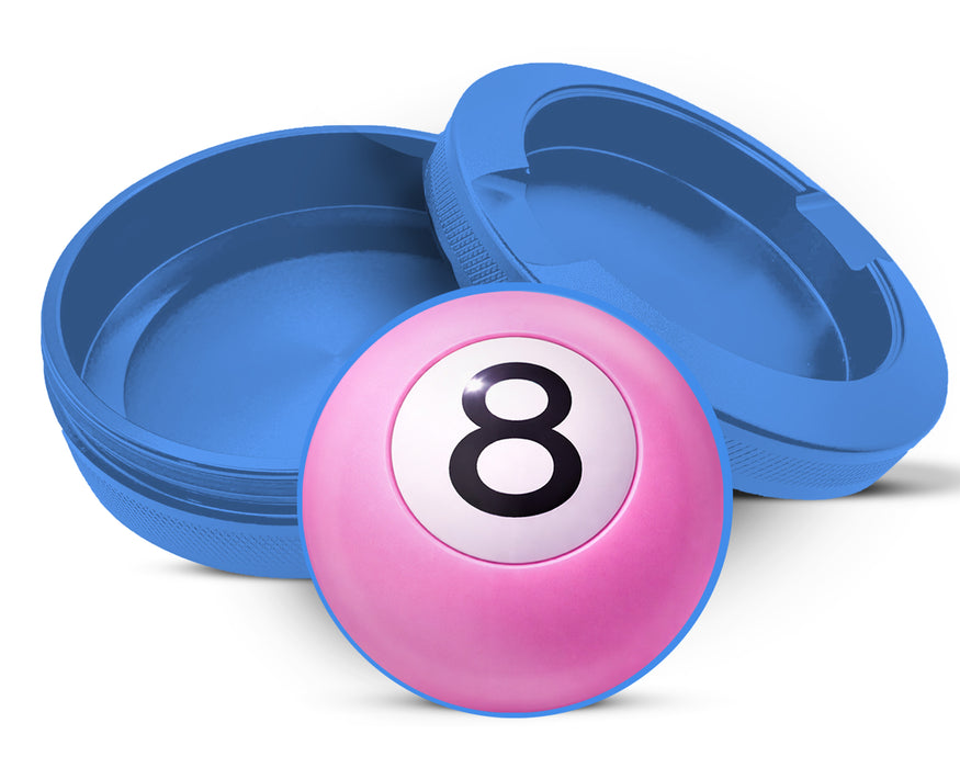 Soft Pink 8 Ball Retro Vibe Pool Hall Style Snus Storage Case Blue