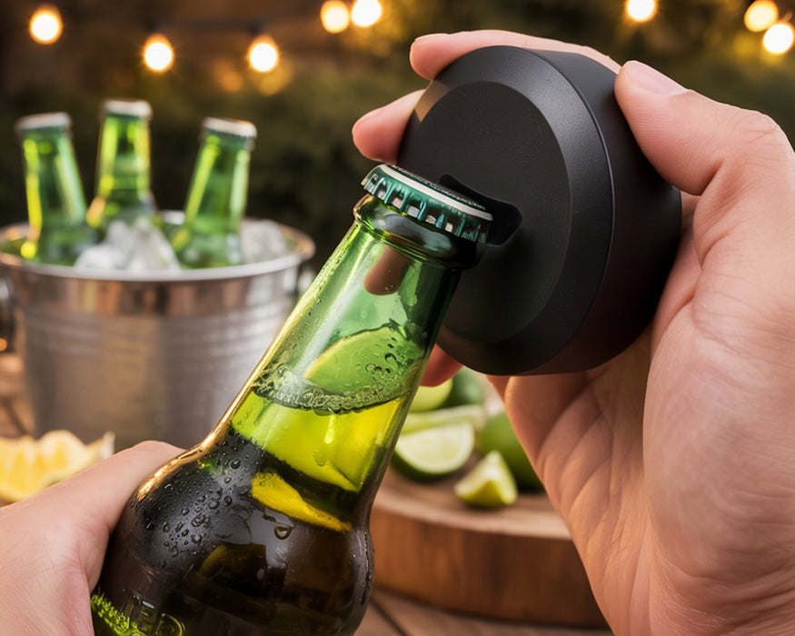 Purple Crescent Moon and Stars Snus Storage Case Bottle Opener