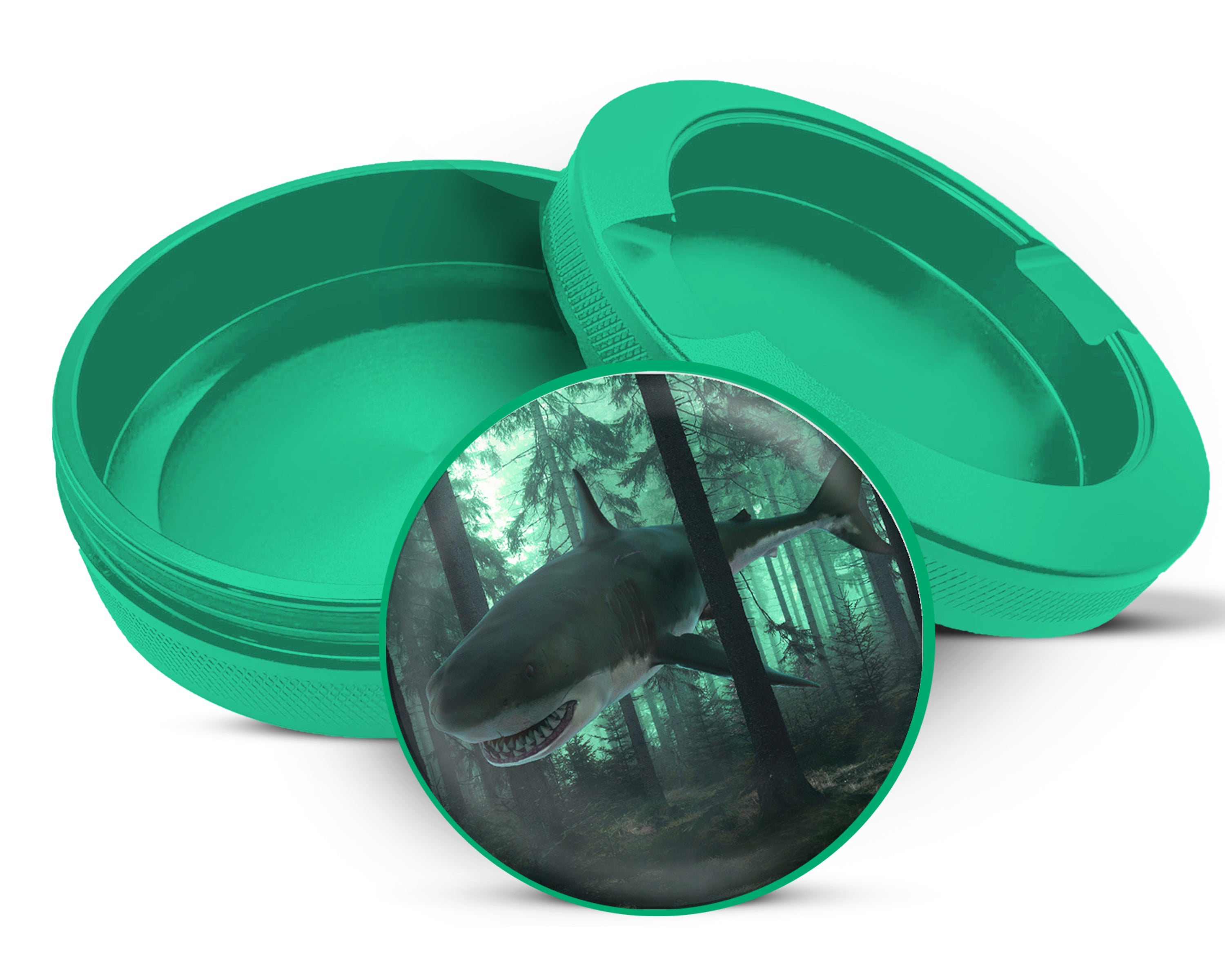 Green Great White Shark in the Forest Snus Storage Case