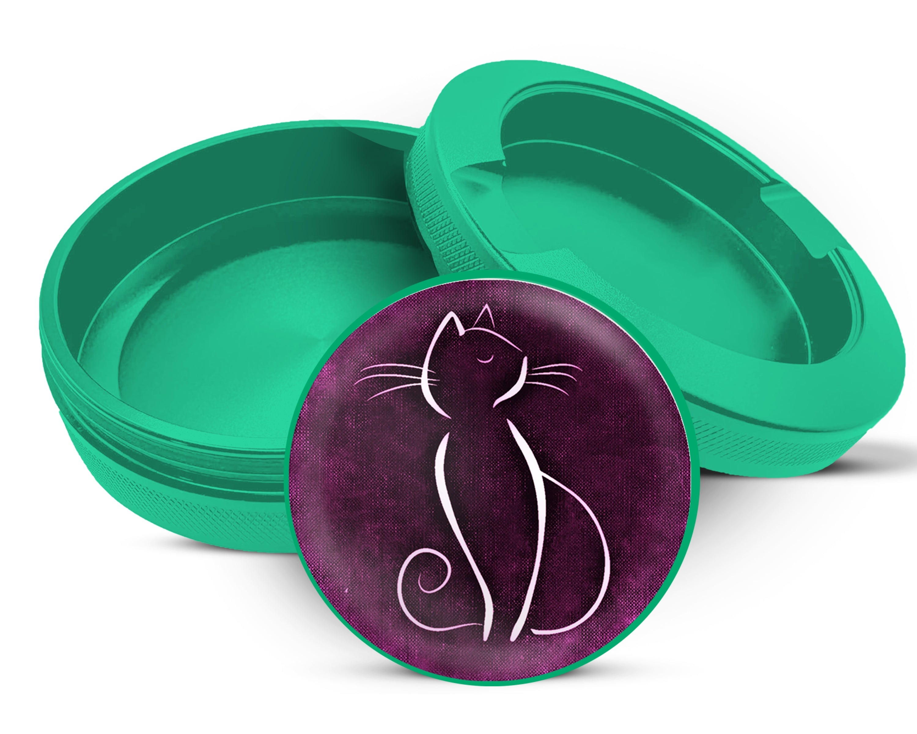 Green Purple Cat Lover Snus Storage Case