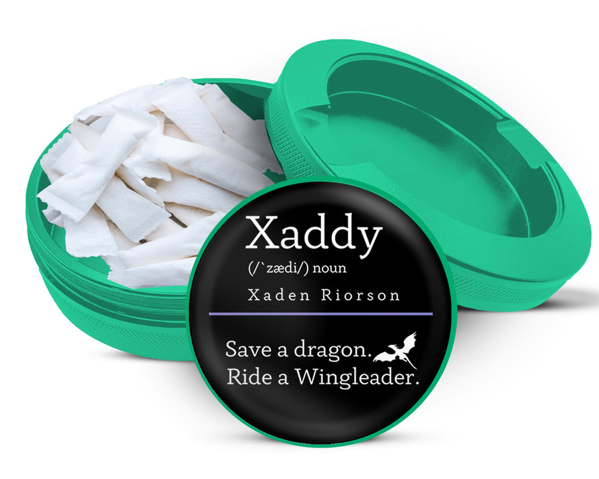 Green Save A Dragon, Ride A Wing leader  - Xaddy Riorson Snus Storage Case